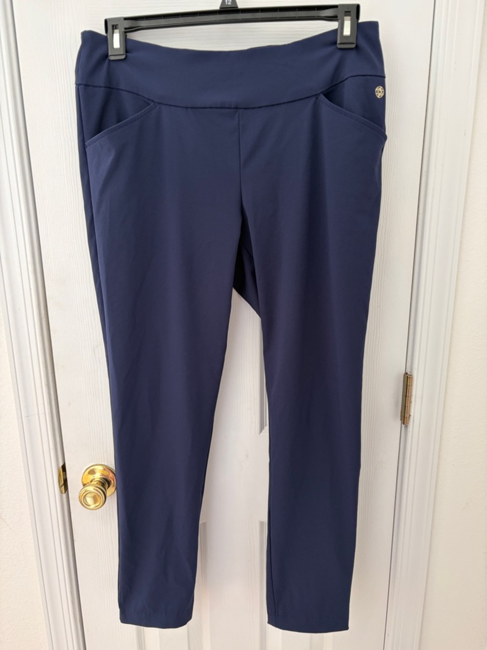 Lilly Pulitzer Navy Corso Pull-On Cropped Stretch Golf Pants - Picture 4 of 8